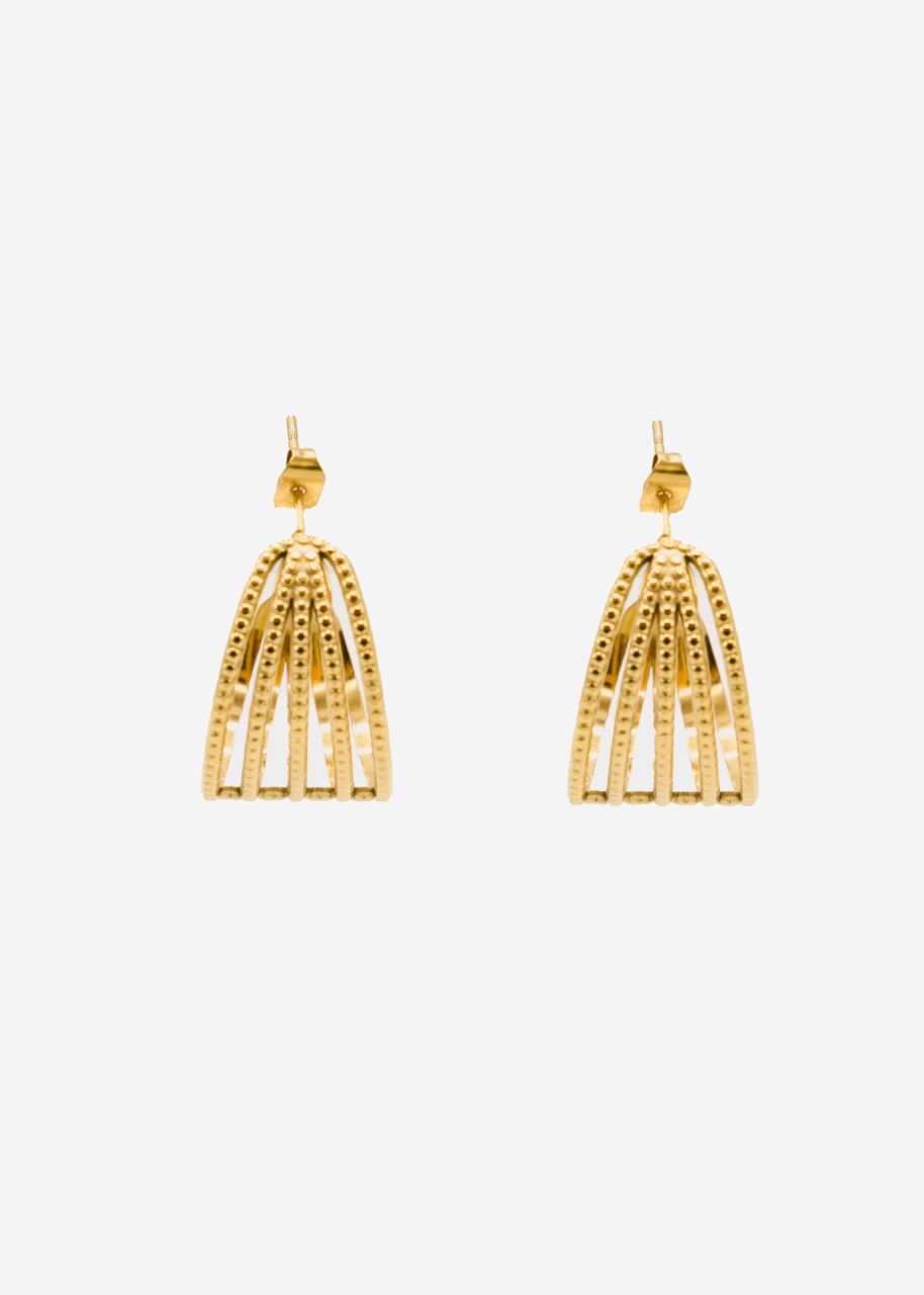 Multi-row hoop earrings with structure - gold