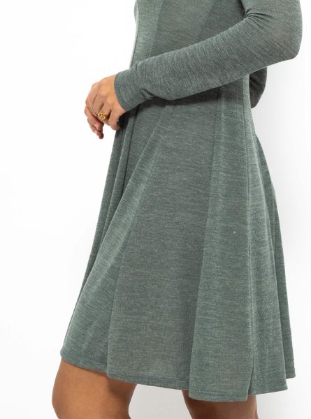 Super soft jersey dress in short - sage green