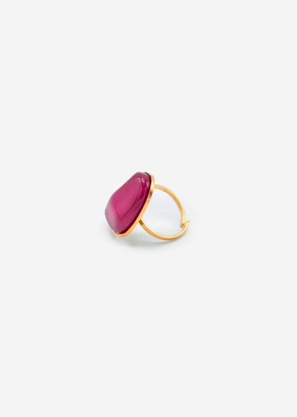 Ring with pink gemstone - gold