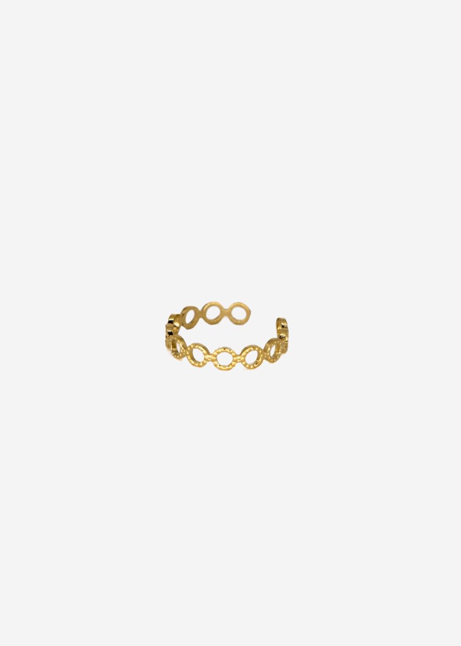 Fine ring with hole pattern, gold