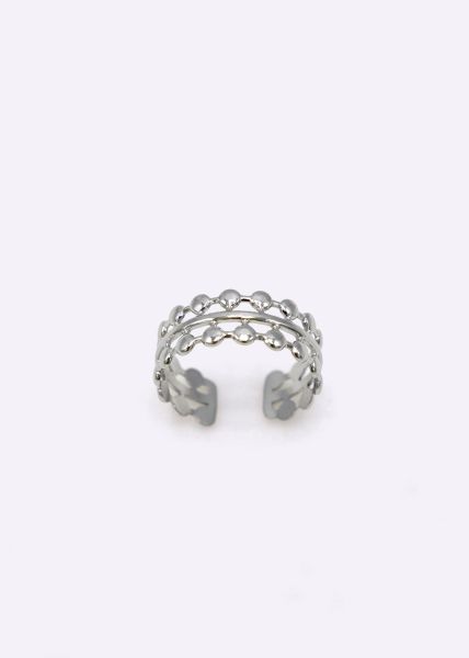 Filigree ring with 3 bars, silver