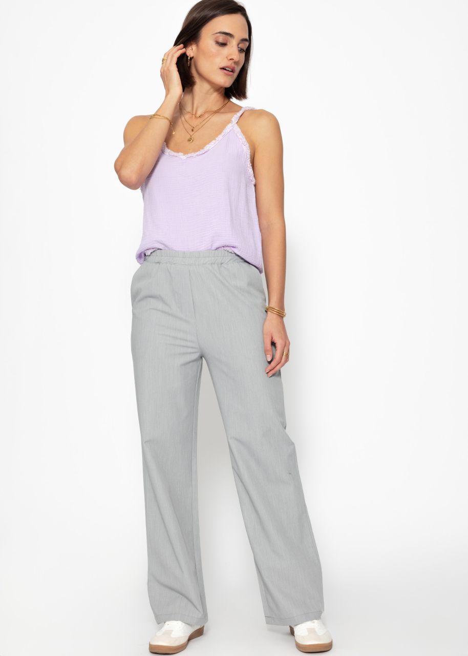 Muslin top with fringes - lilac