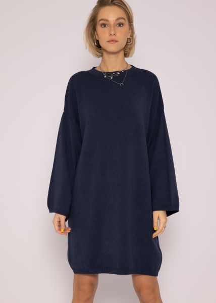 Ultra oversize knit dress, dark blue