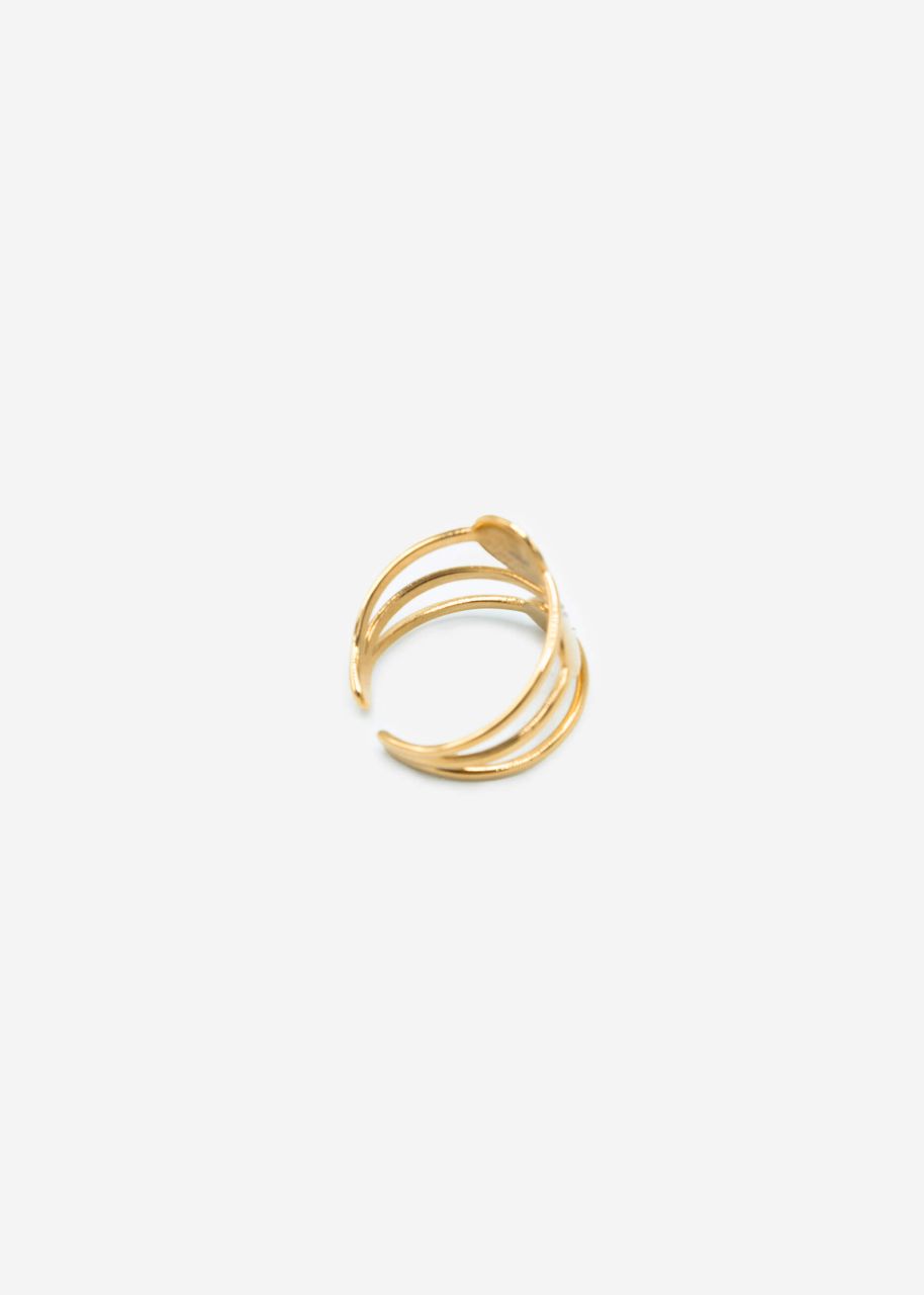 Stacking ring with platelets - gold