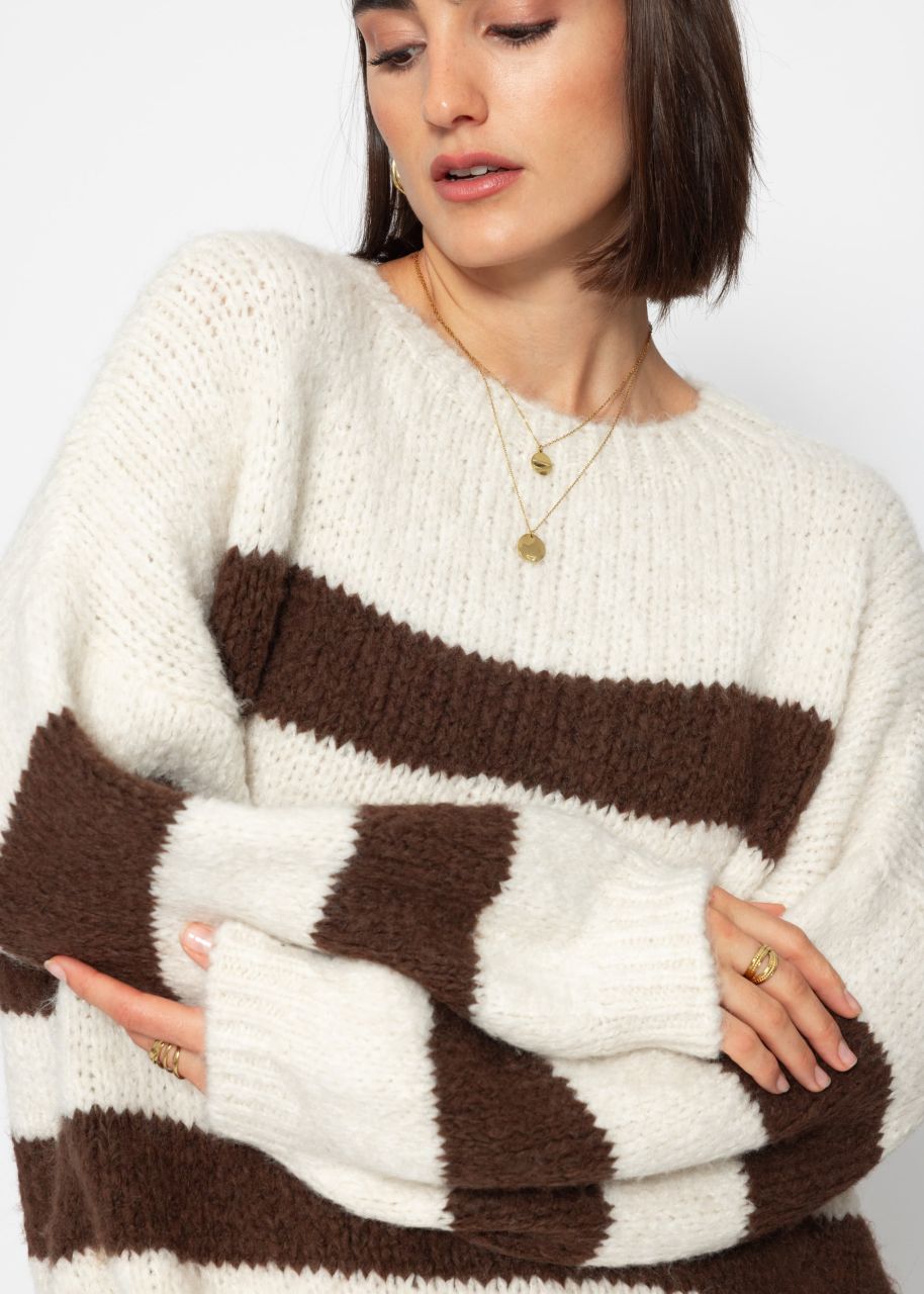 Striped oversize sweater - offwhite