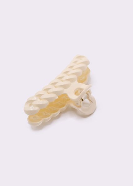 Chain links hair clip, beige