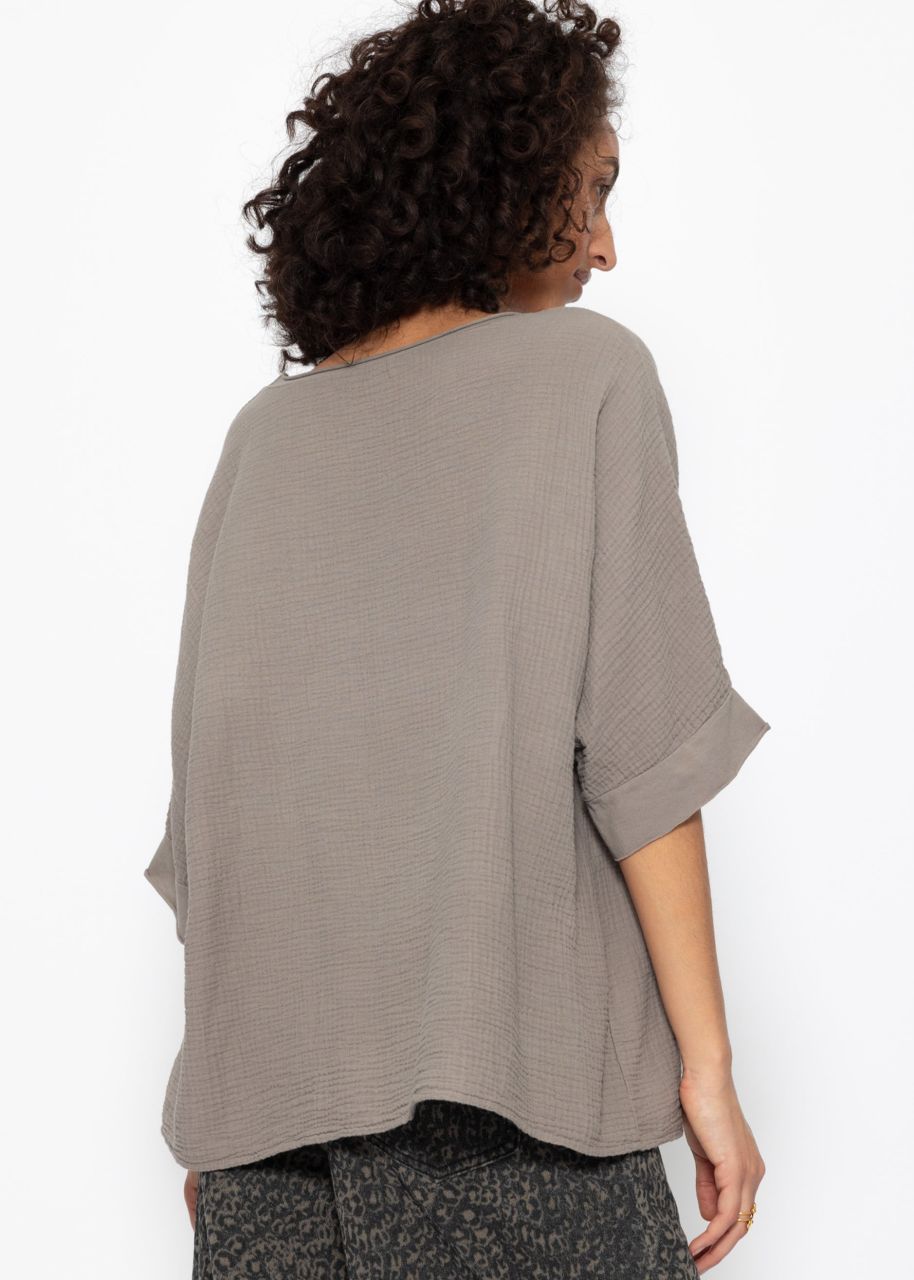 Lässiges Musselin Shirt - taupe