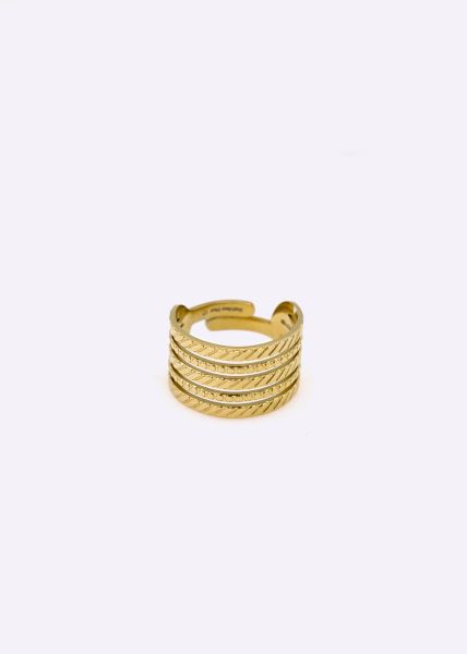 Filigree ring with 5 bars, gold