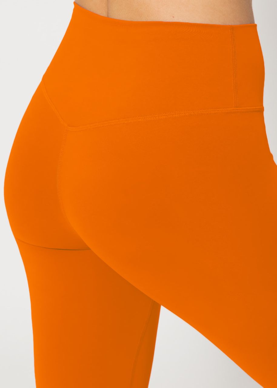 Sports leggings with high waist - orange