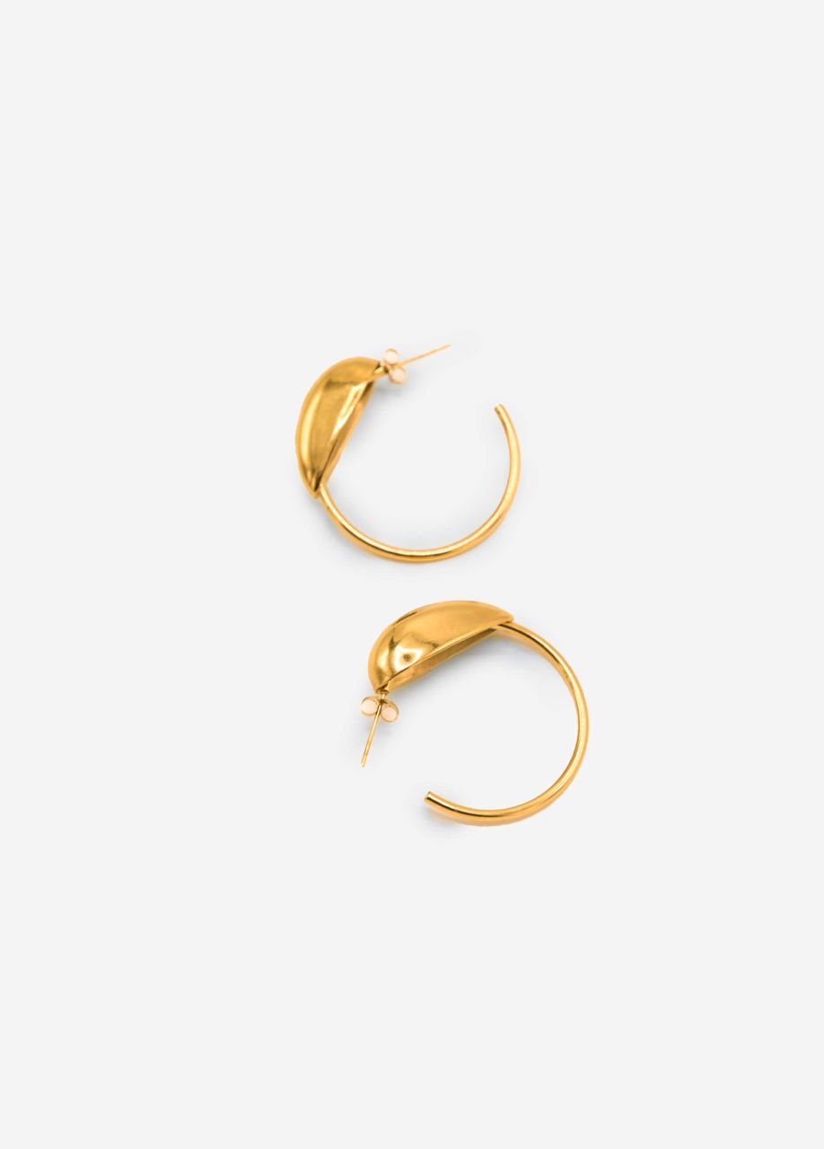 Hoop earrings with drop - gold