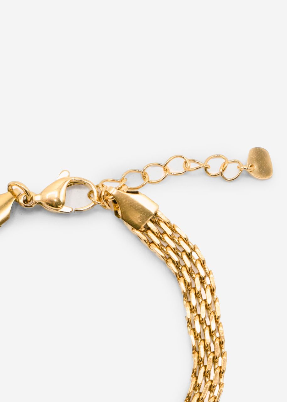 Wide link bracelet - gold