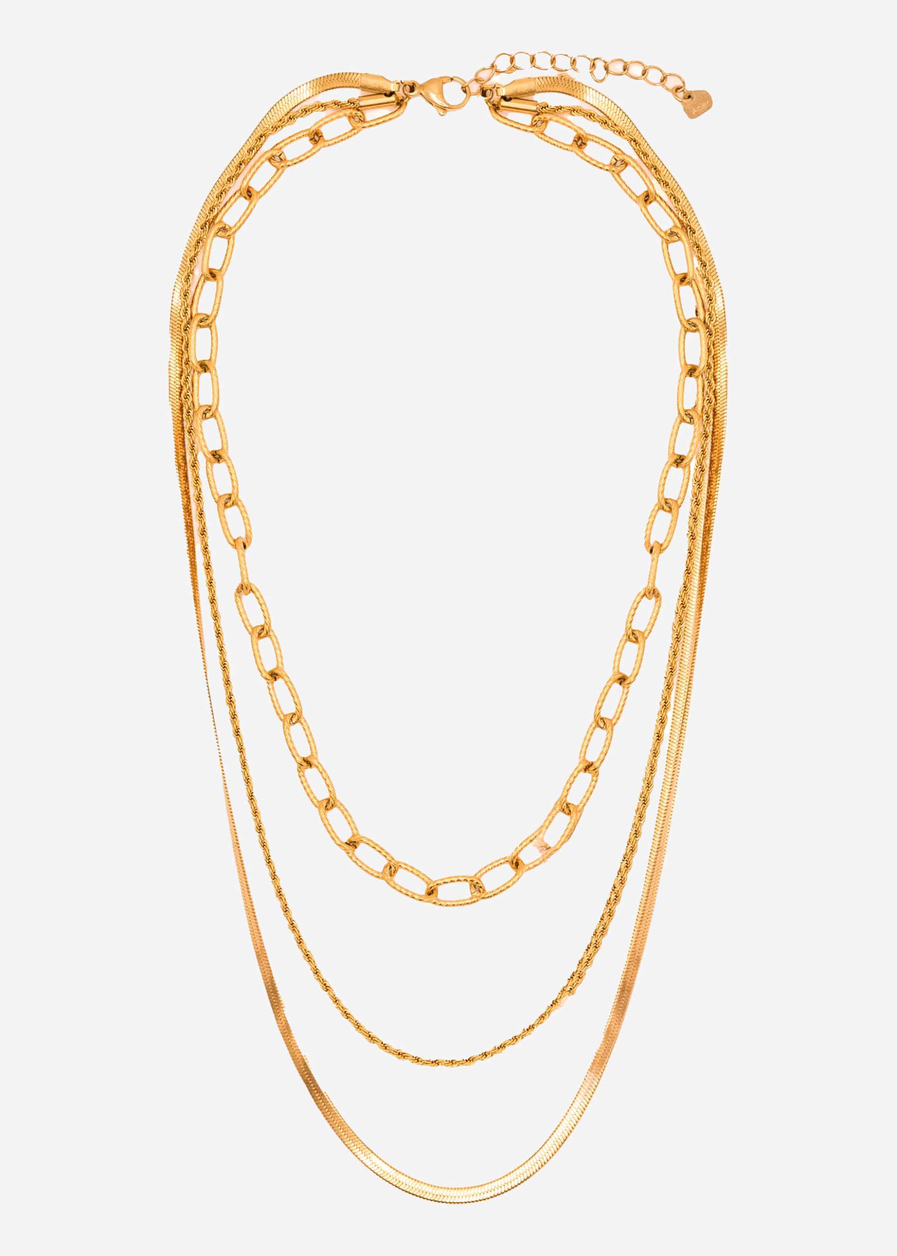 Triple layering chain - gold