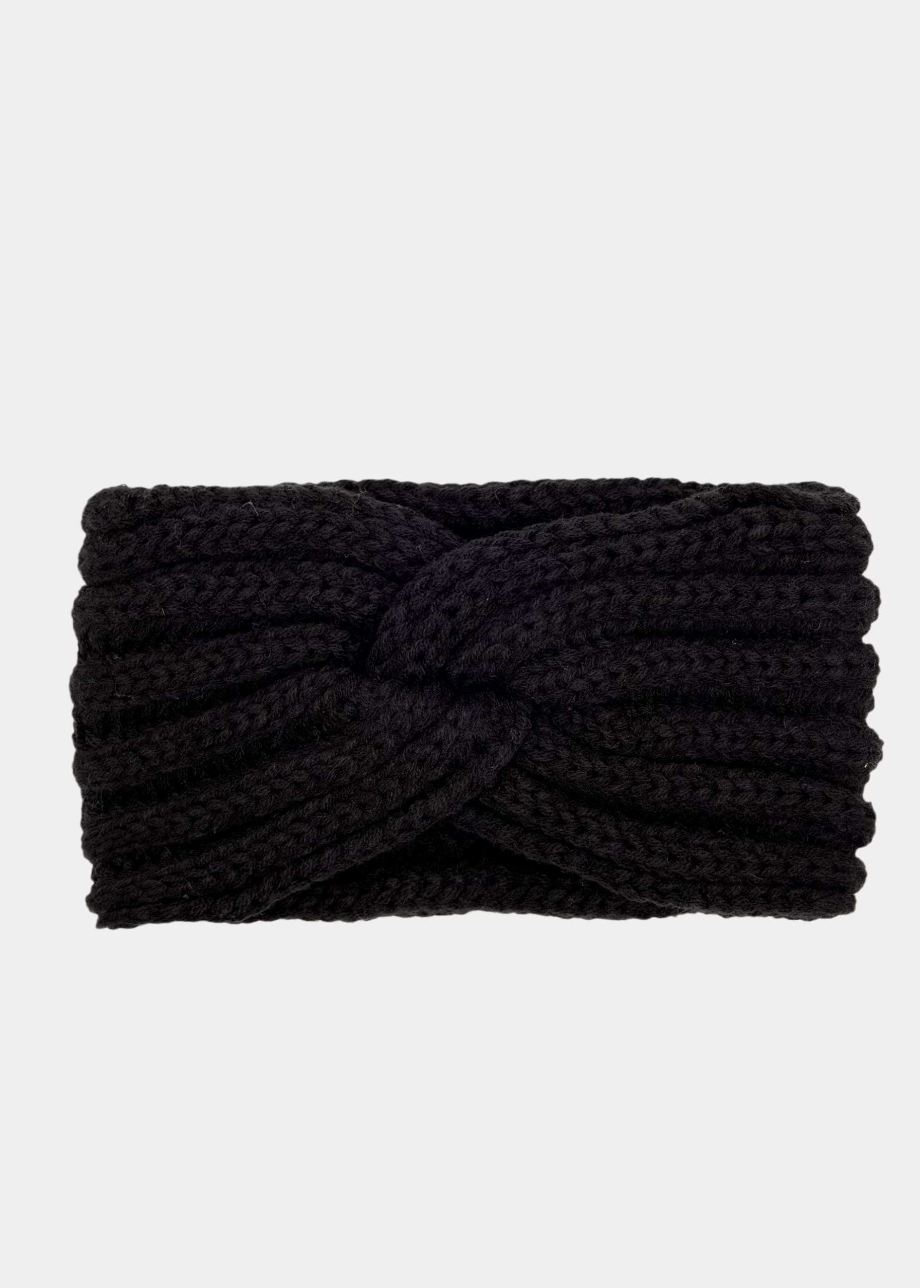 Ribbed knit headband - black