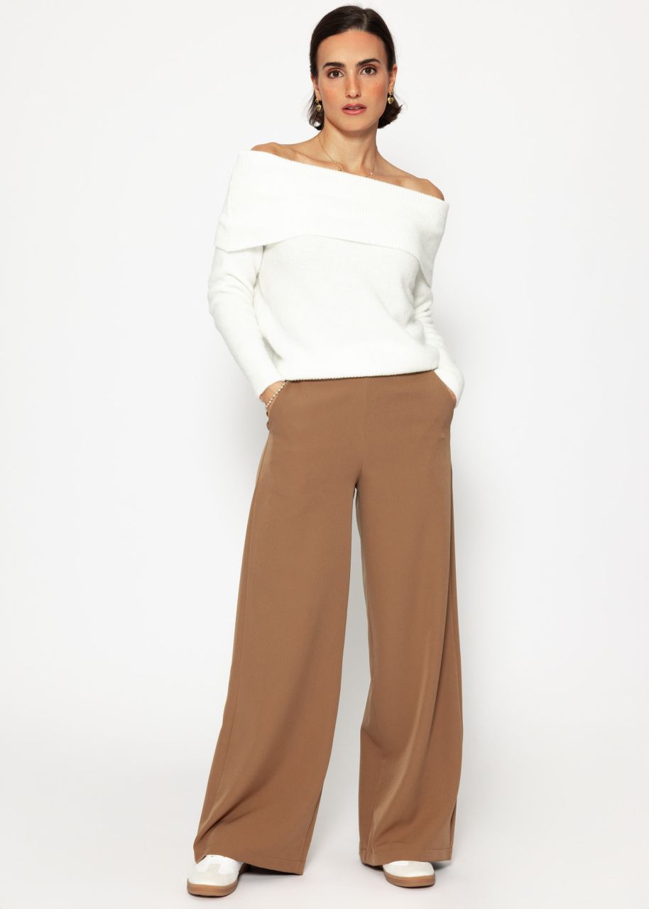 Highwaist fabric trousers - mocha