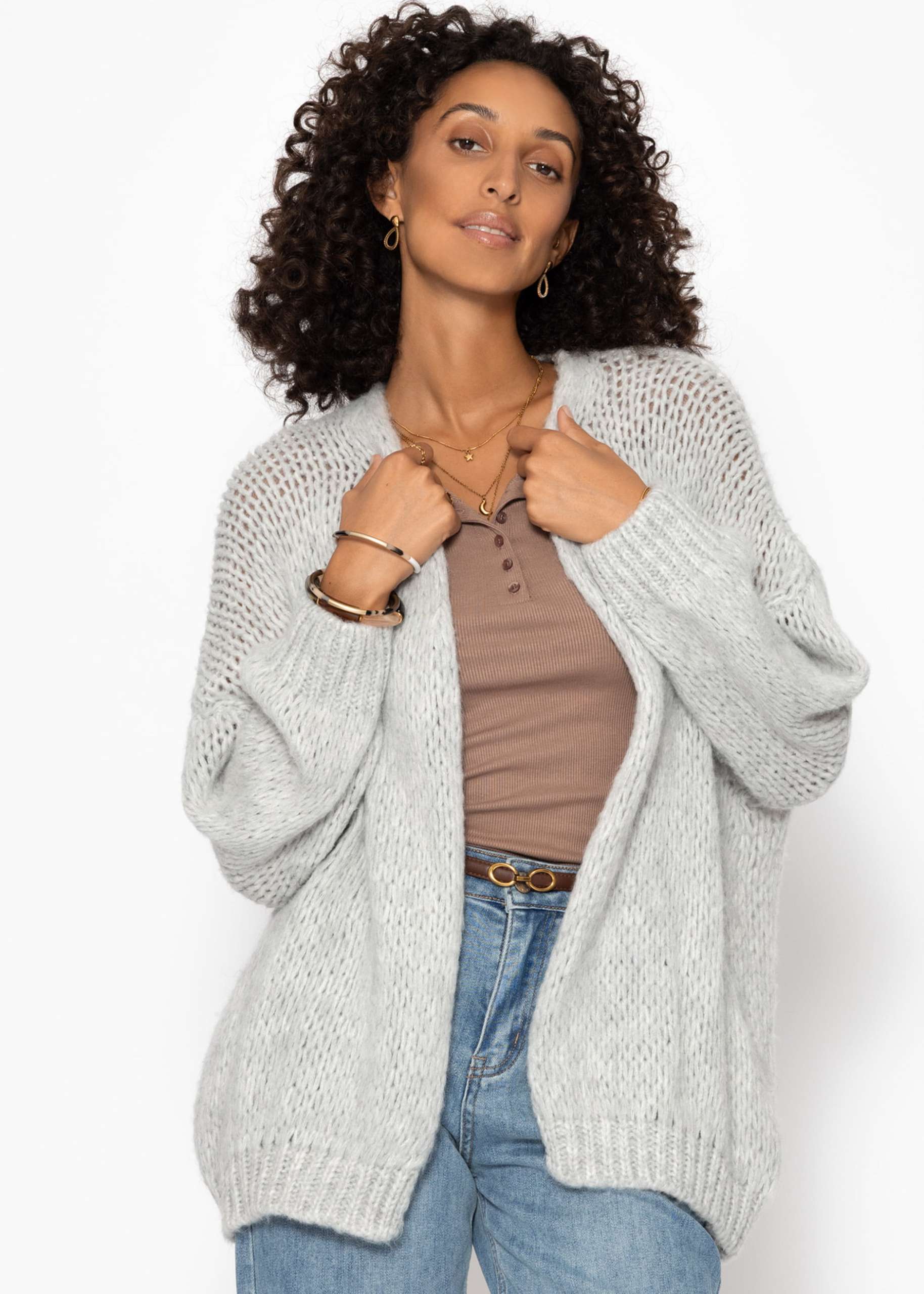 Oversize cardigan - light grey