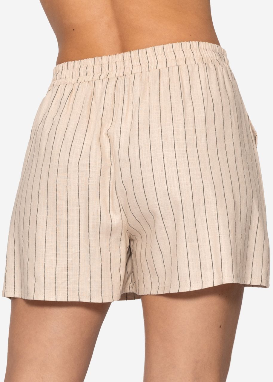 Striped shorts - beige