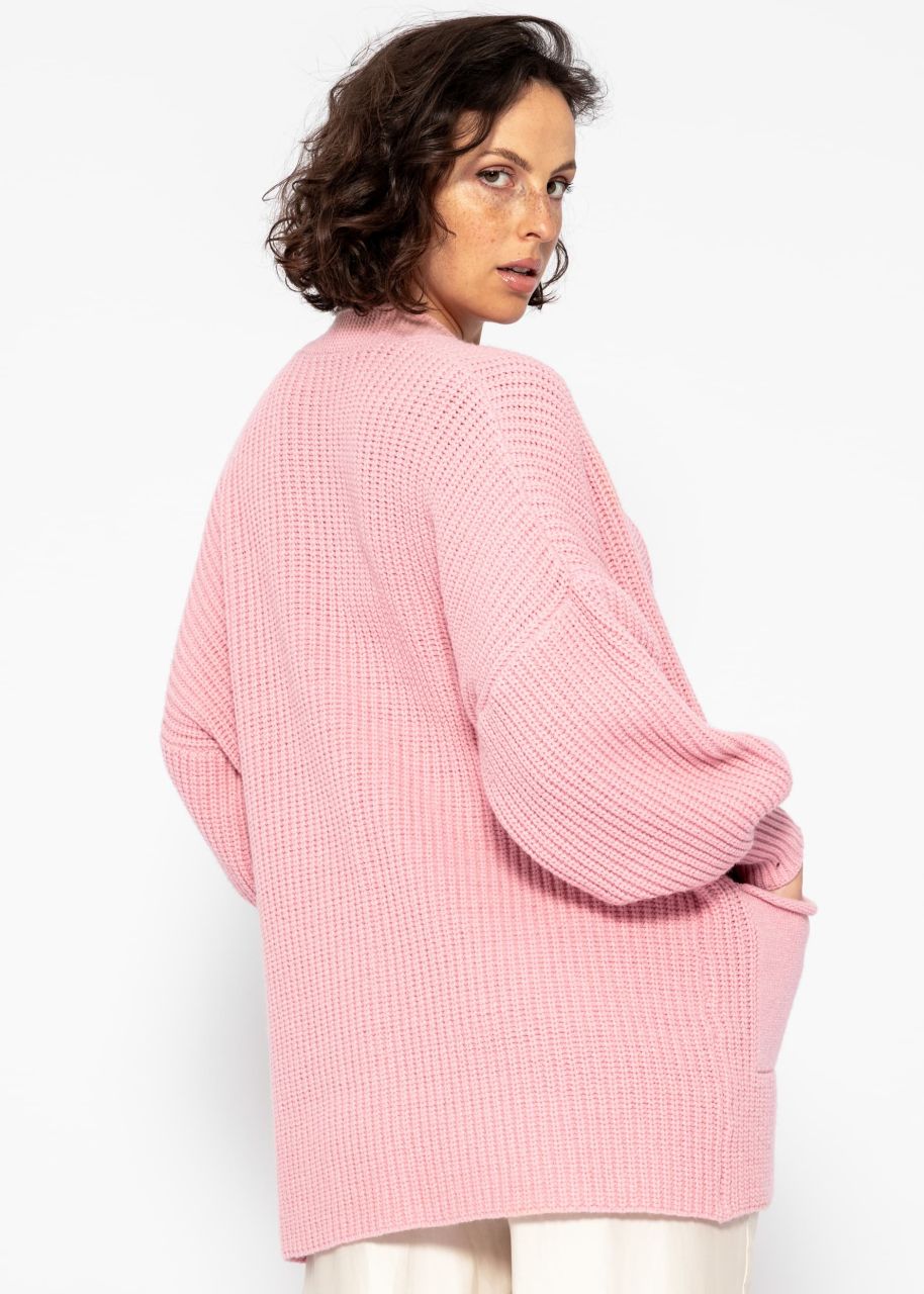 Soft Strick Cardigan mit Taschen - rosa