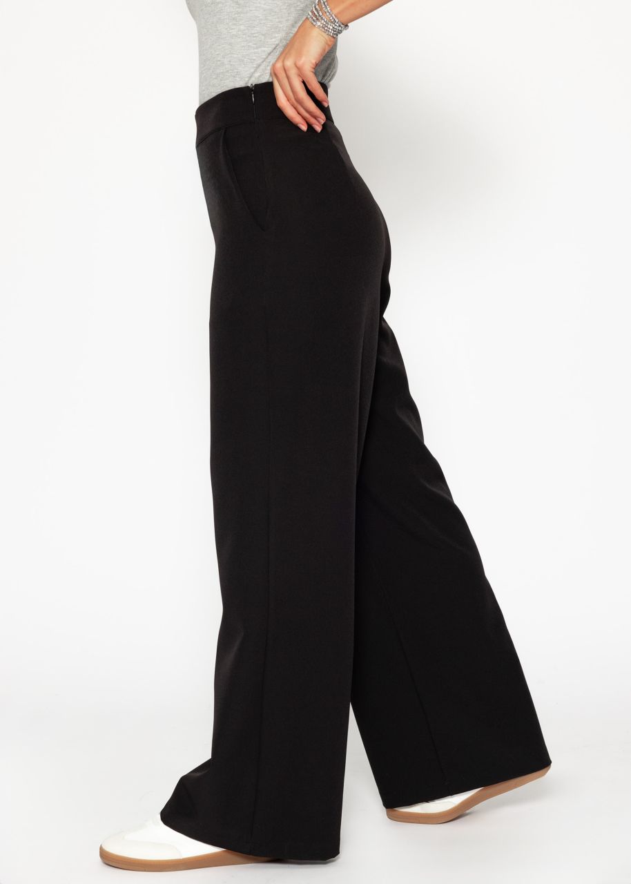 Highwaist fabric trousers - black