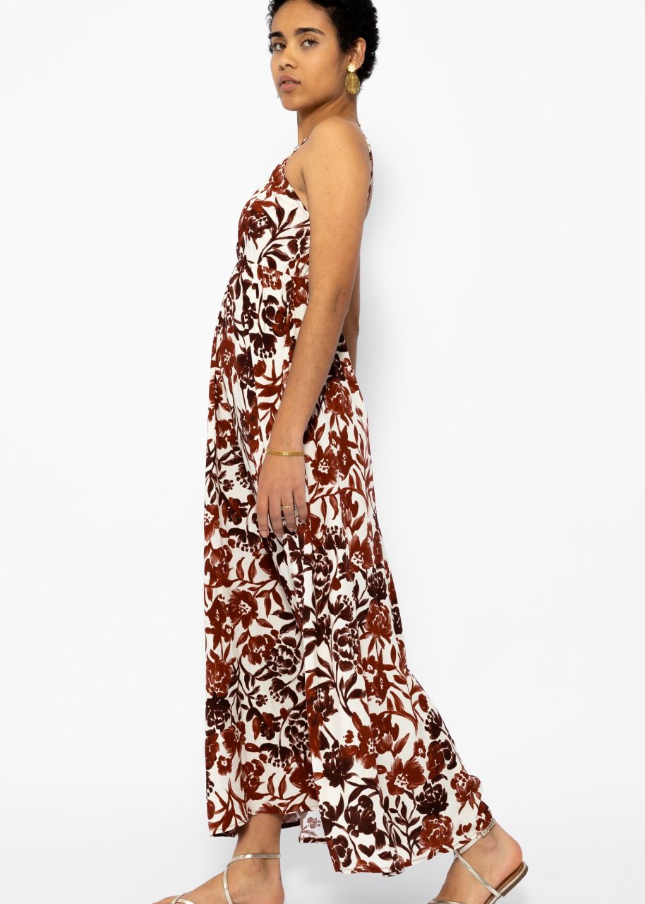 Strap dress with floral print - offwhite