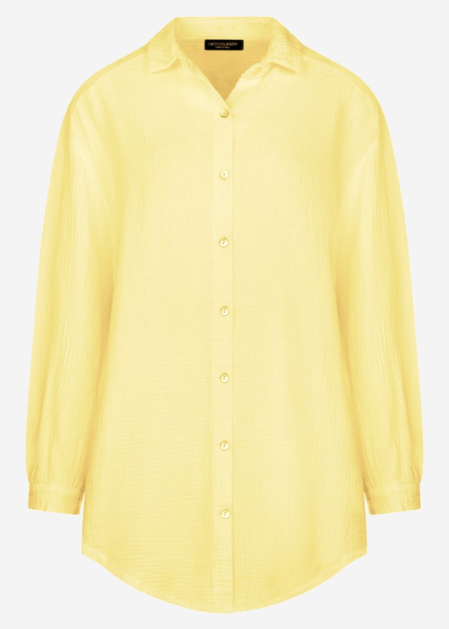 Muslin blouse oversize, yellow