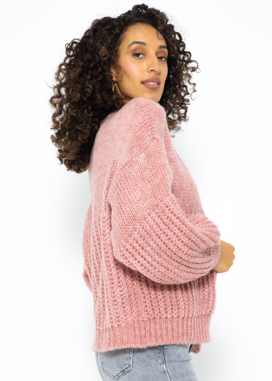 Cardigan with structure - dusky pink