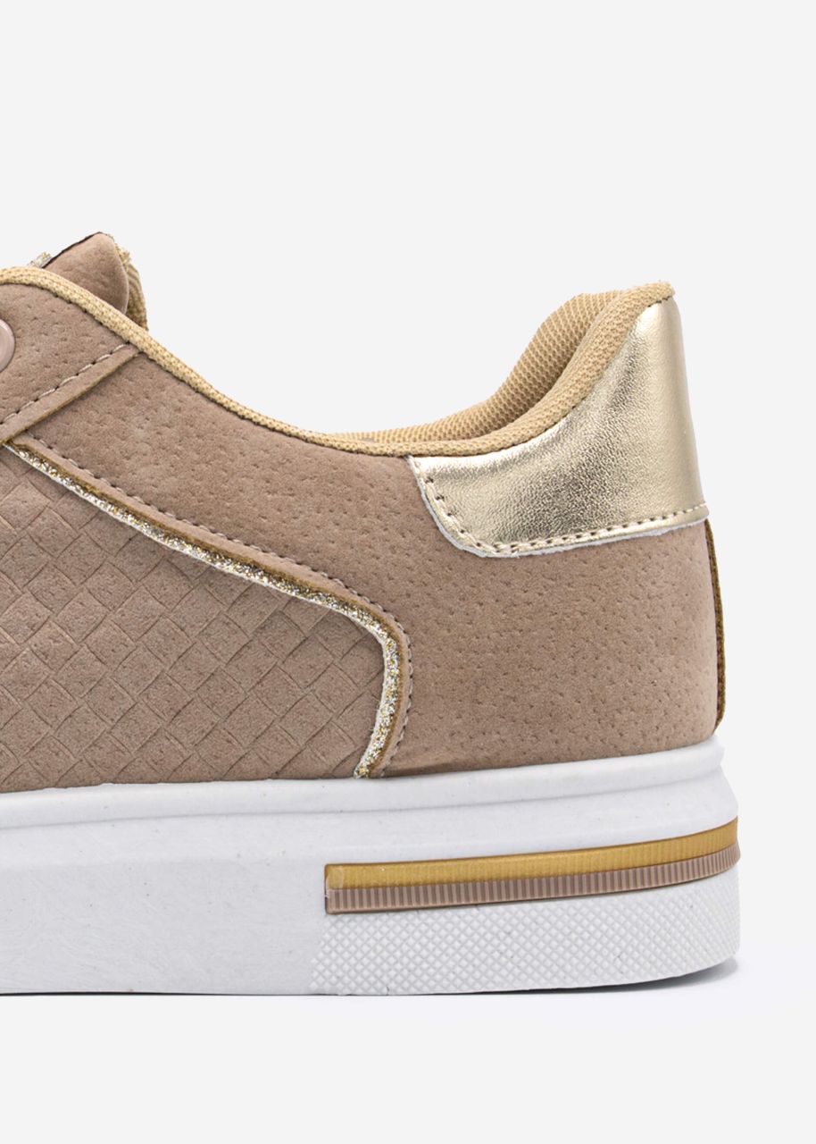 Sneaker with embossing, beige