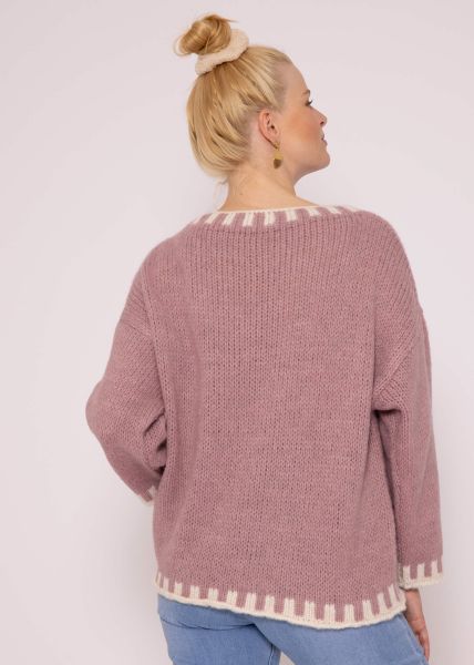 Jumper with offwhite details, pink