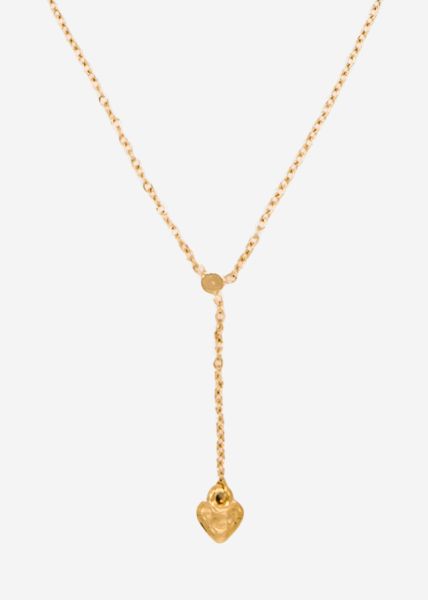 Delicate chain with heart pendant - gold