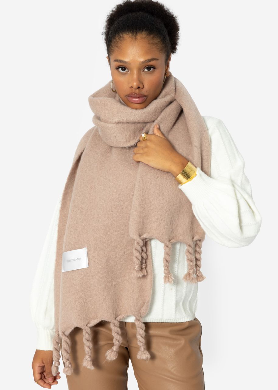 Fluffy scarf - nude