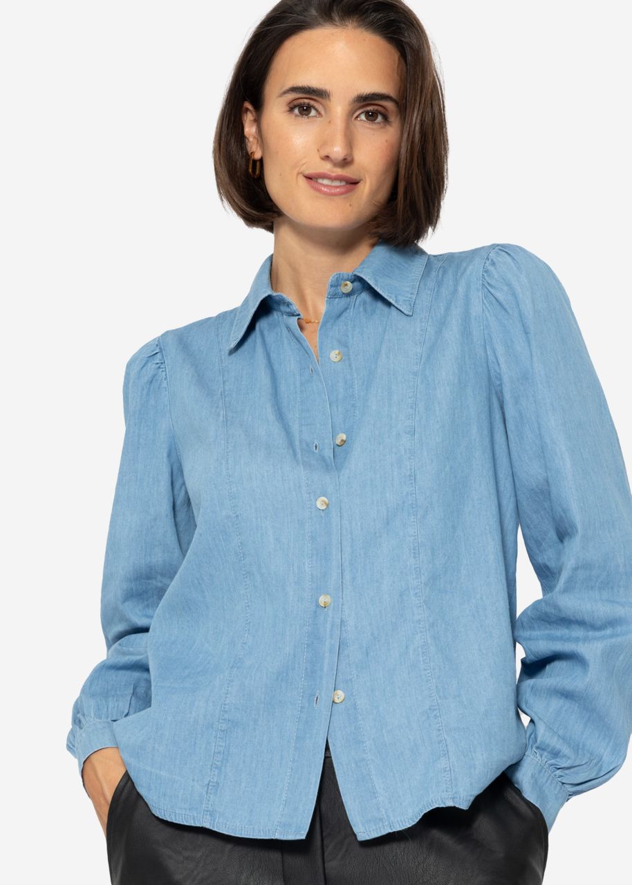 Feminine denim blouse - blue