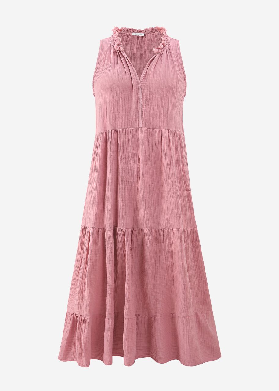 Long muslin dress - dusky pink