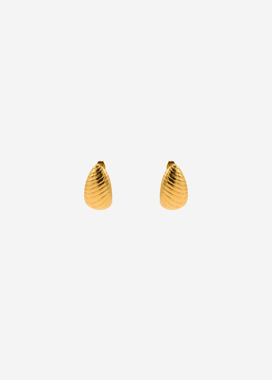 Stud earrings with texture - gold