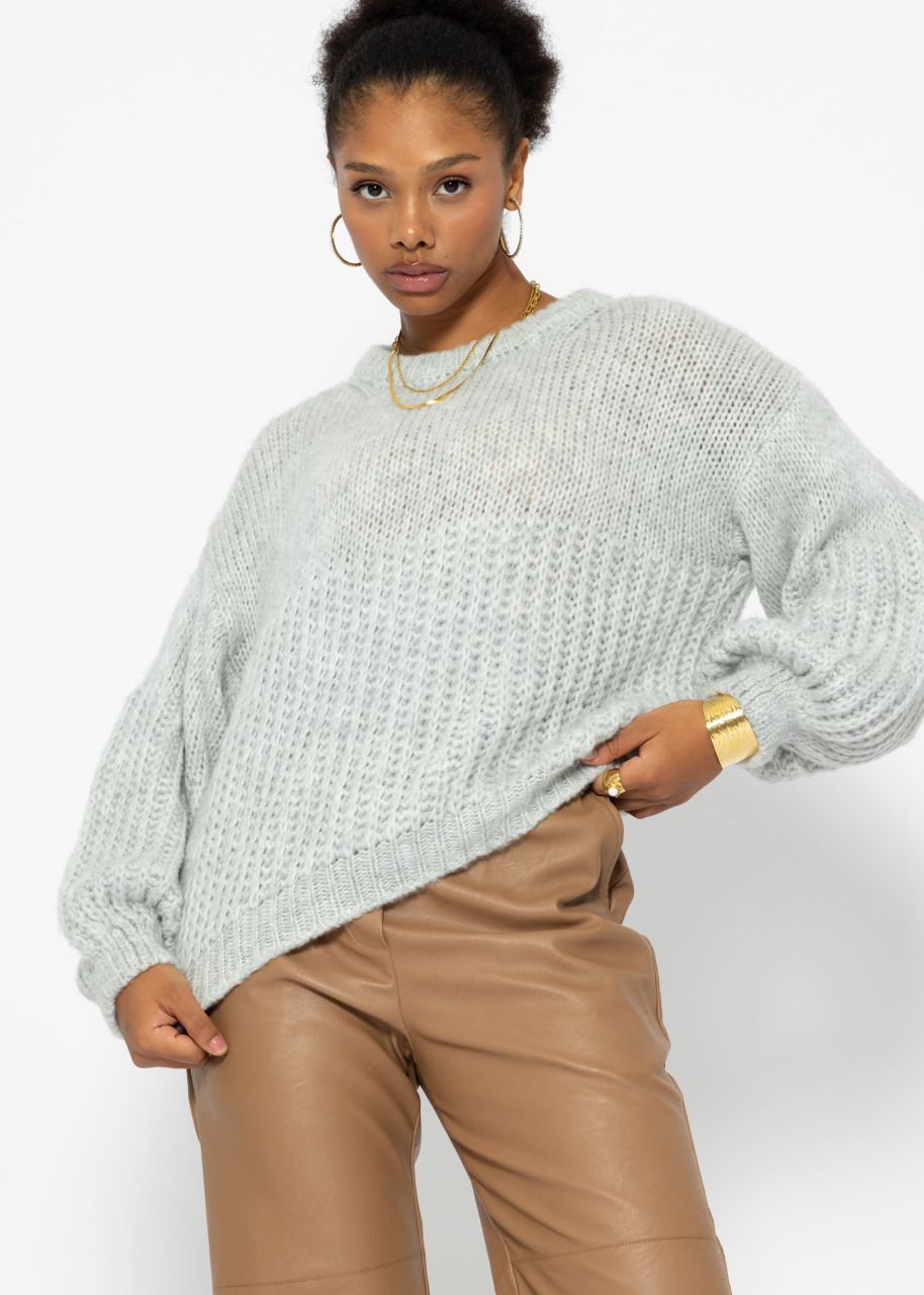 Sweater with structure - light gray