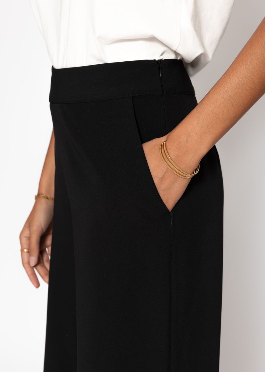Lightweight fabric trousers - black