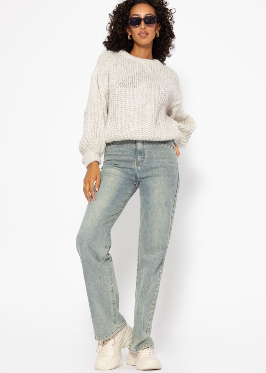 Sweater with structure - beige