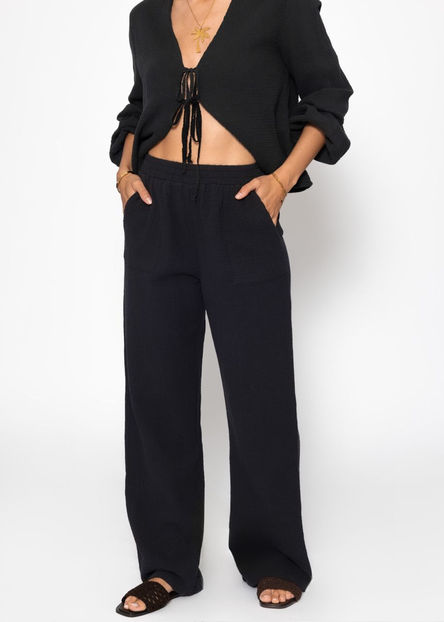 Muslin trousers - black