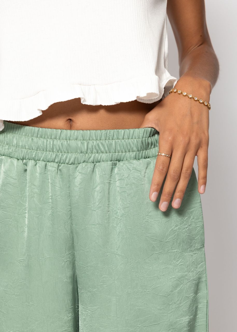Satin wide-leg trousers - pistachio green