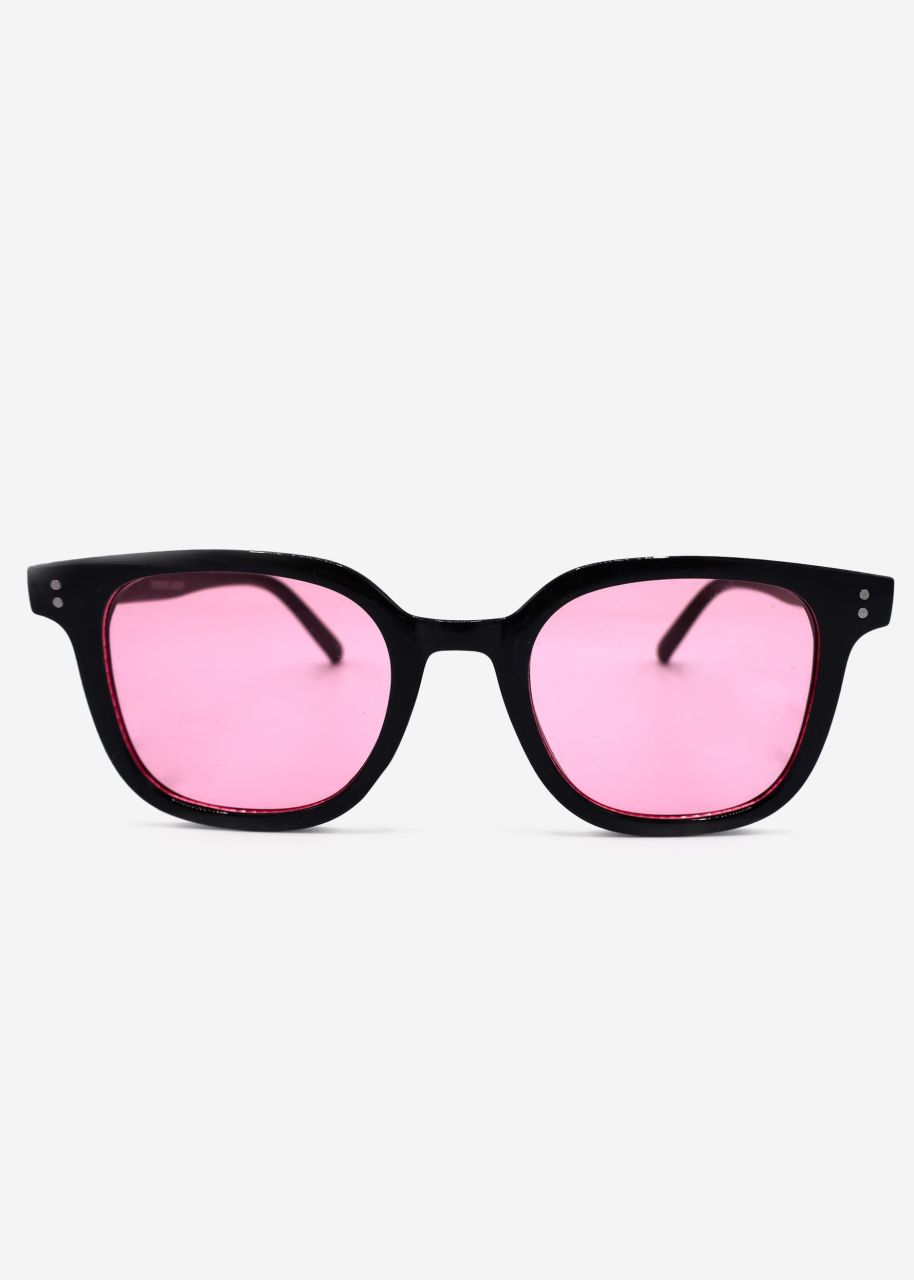 Sunglasses with pink tinted lenses - black