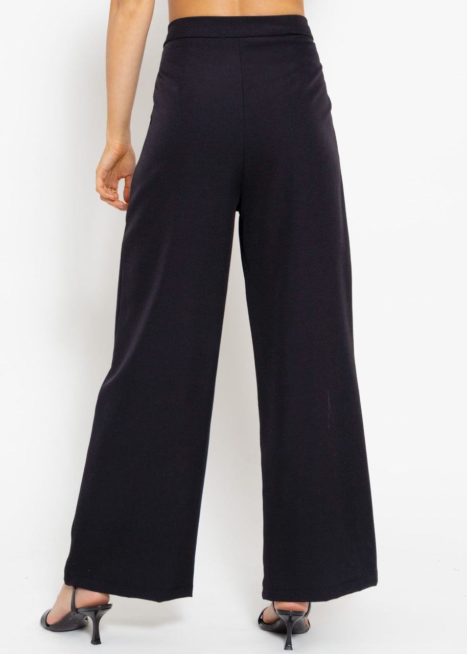 Wide pleated trousers - black