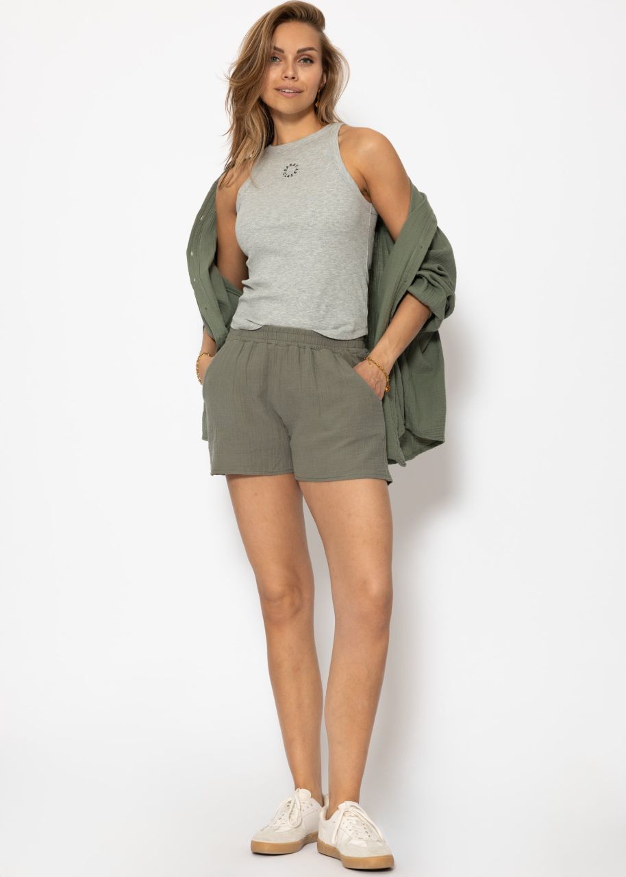 Tank top with embroidery - grey