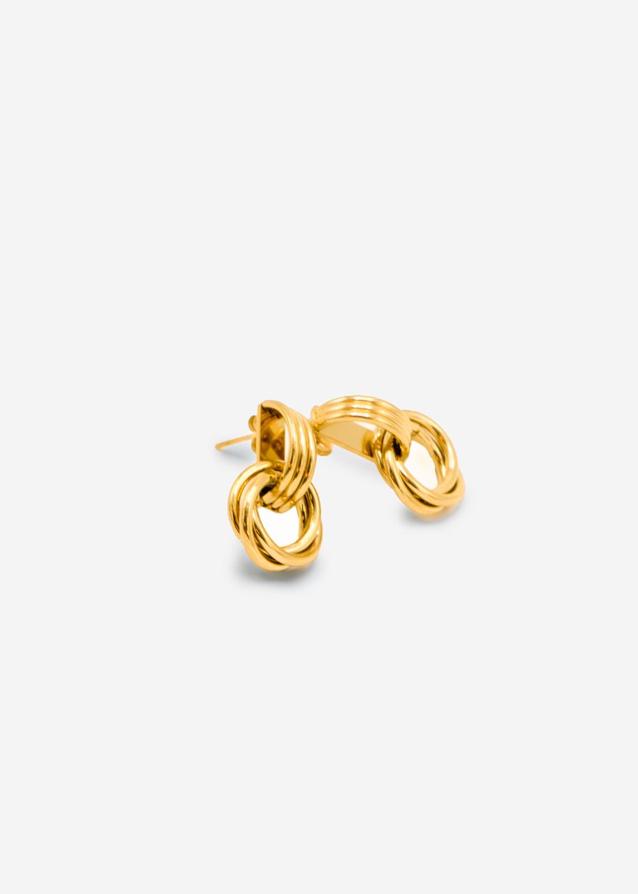 Stud earrings with twist detail - gold
