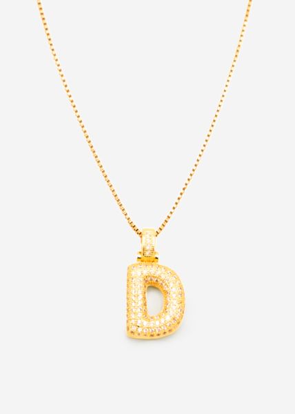 Letter chain - D - gold