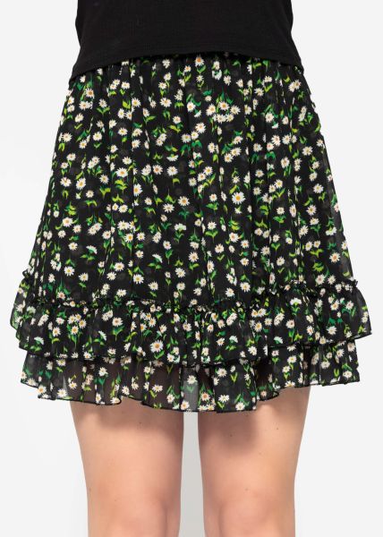 Floral skirt - black