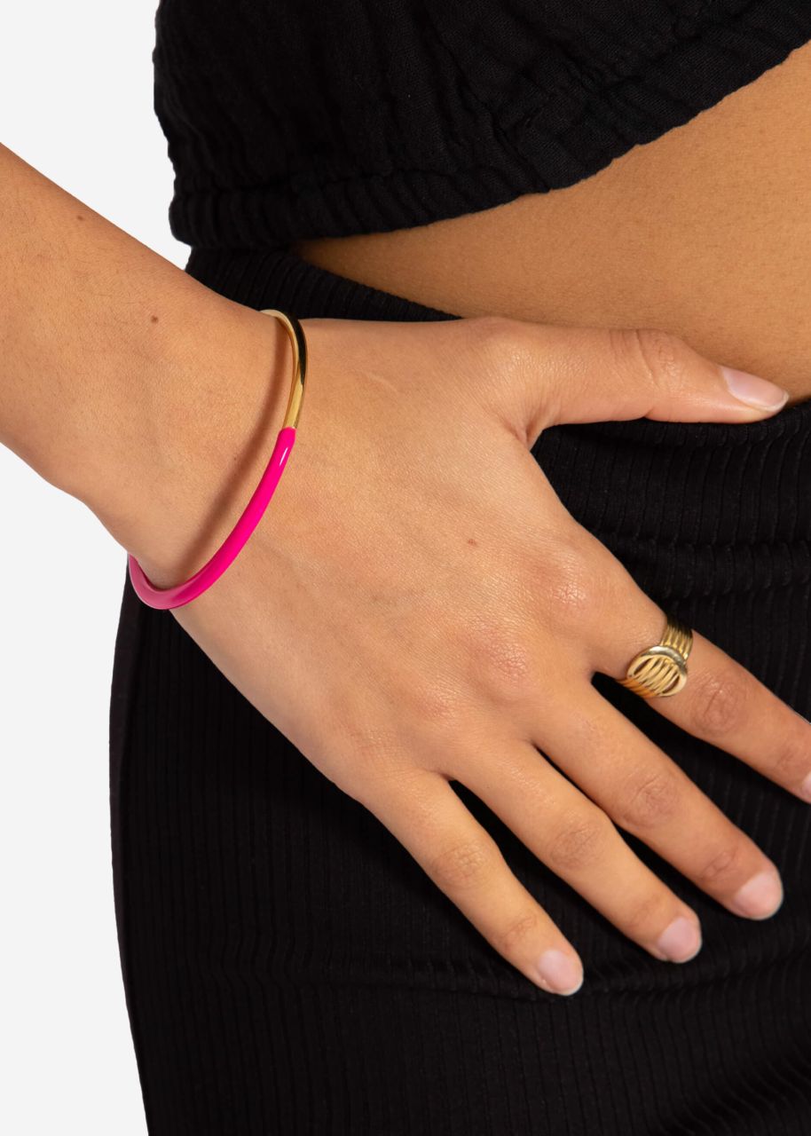 Bangle gold with enamel, pink