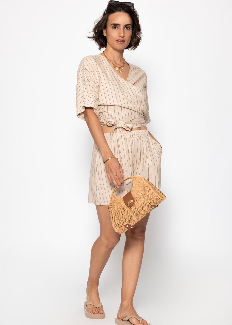 Striped shorts - beige