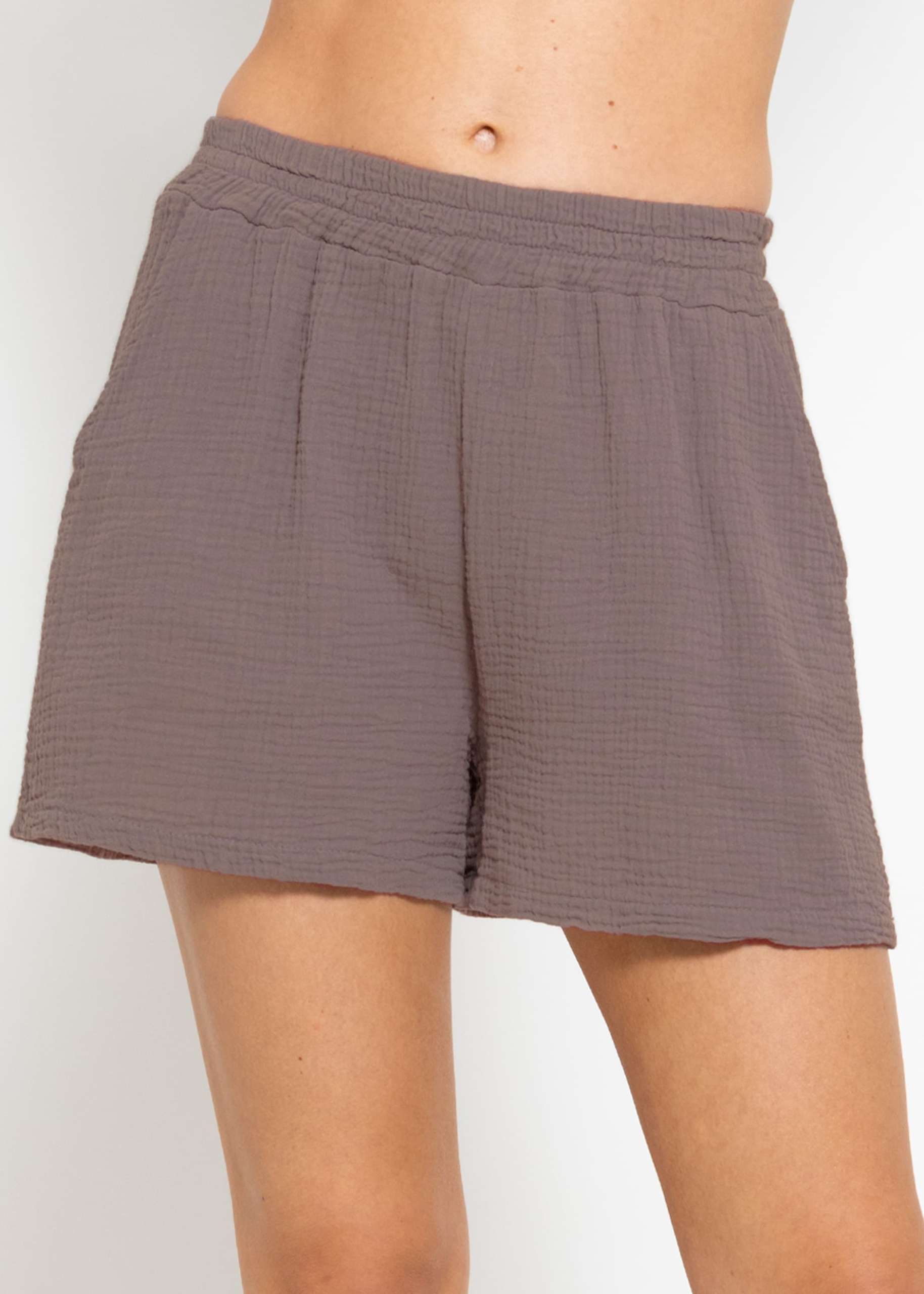 Muslin shorts, taupe