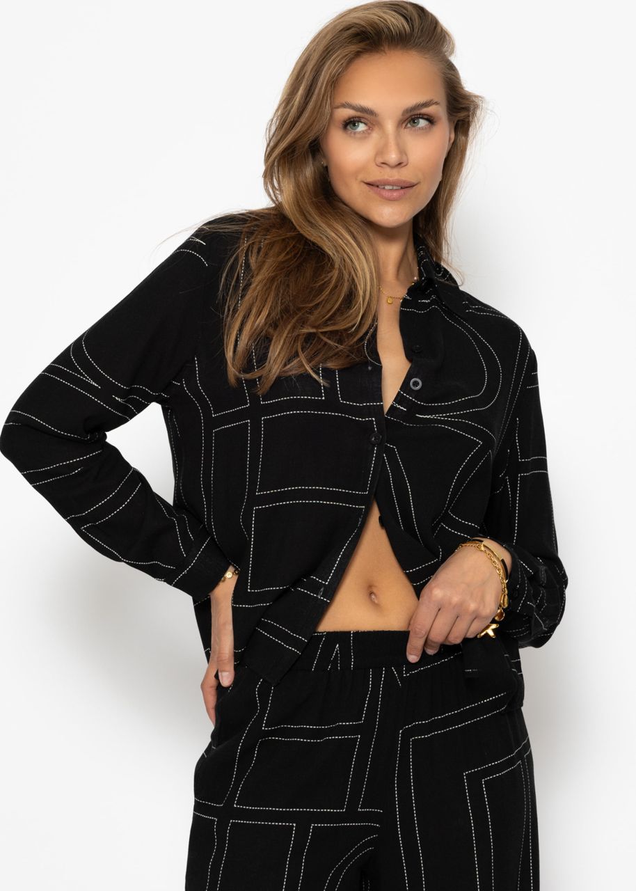 Blouse with print - black