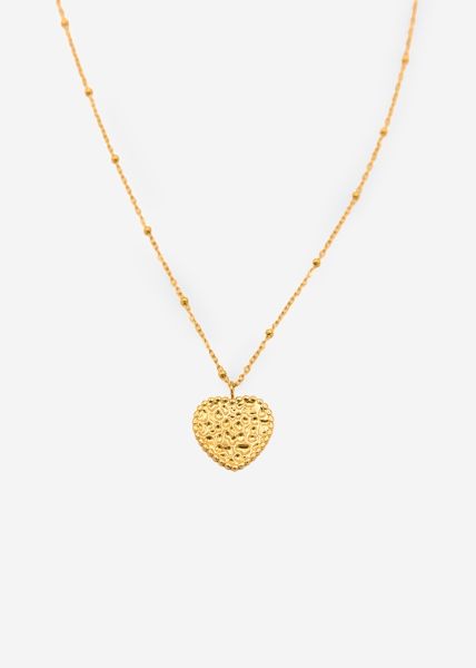 Necklace with heart pendant - gold