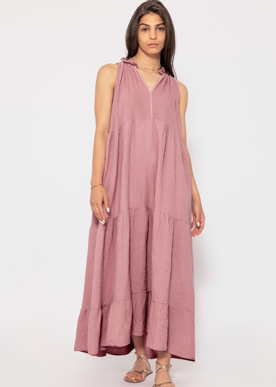 Long muslin dress - dusky pink