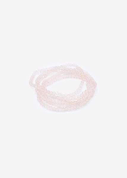 Multi-row bead bracelet - pink